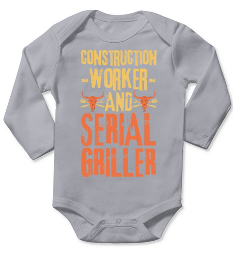 Construction-worker and Serial Griller Long Sleeve Baby One-Piece