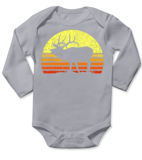 Elk Hunter Dad Vintage Retro Sun Bow Hunting Long Sleeve Baby One-Piece