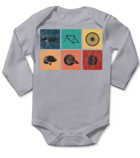 Vintage Bicycle Parts Long Sleeve Baby One-Piece