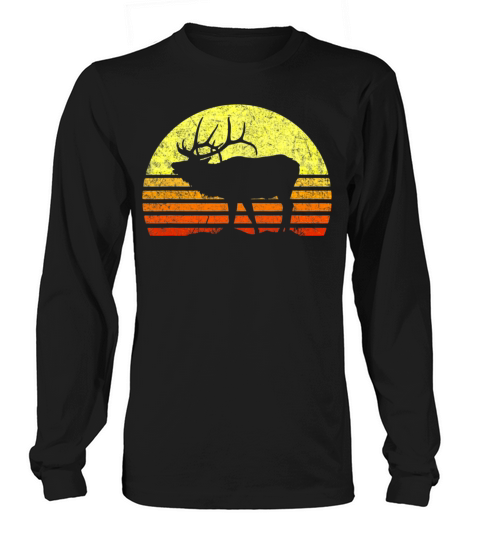 Elk Hunter Dad Vintage Retro Sun Bow Hunting Long sleeved Unisex