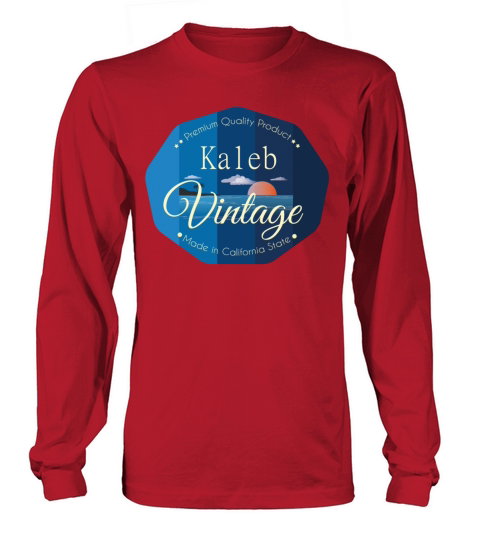 Kaleb First Name Vintage Blue Long sleeved Unisex