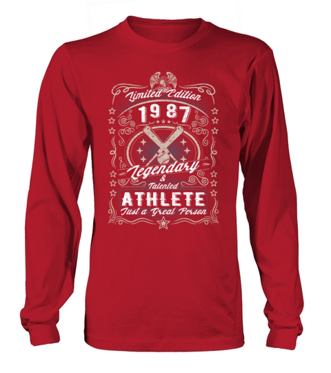 Vintage 1987 Baseball Birthday Gift Sport Hobby Long sleeved Unisex