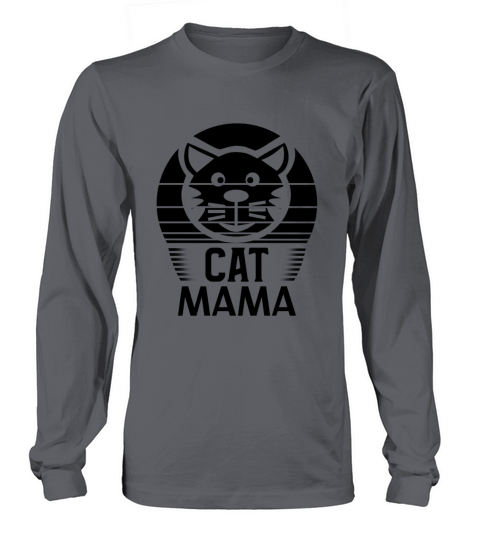 Vintage Cat Mama Shirt Women Funny Cat Mom Retro Long sleeved Unisex