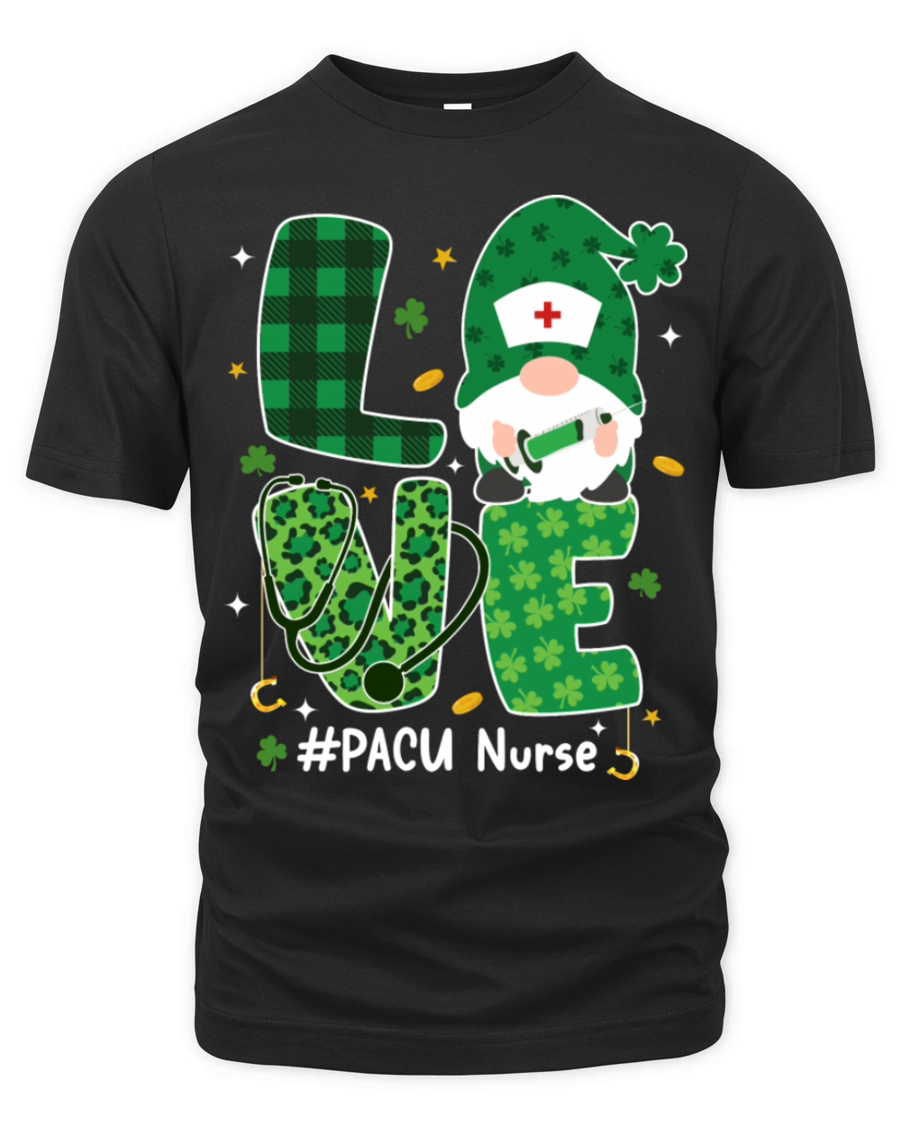 Love Pacu Nurse Gnome Stethoscope Medical Nursing Organic Unisex T-shirt