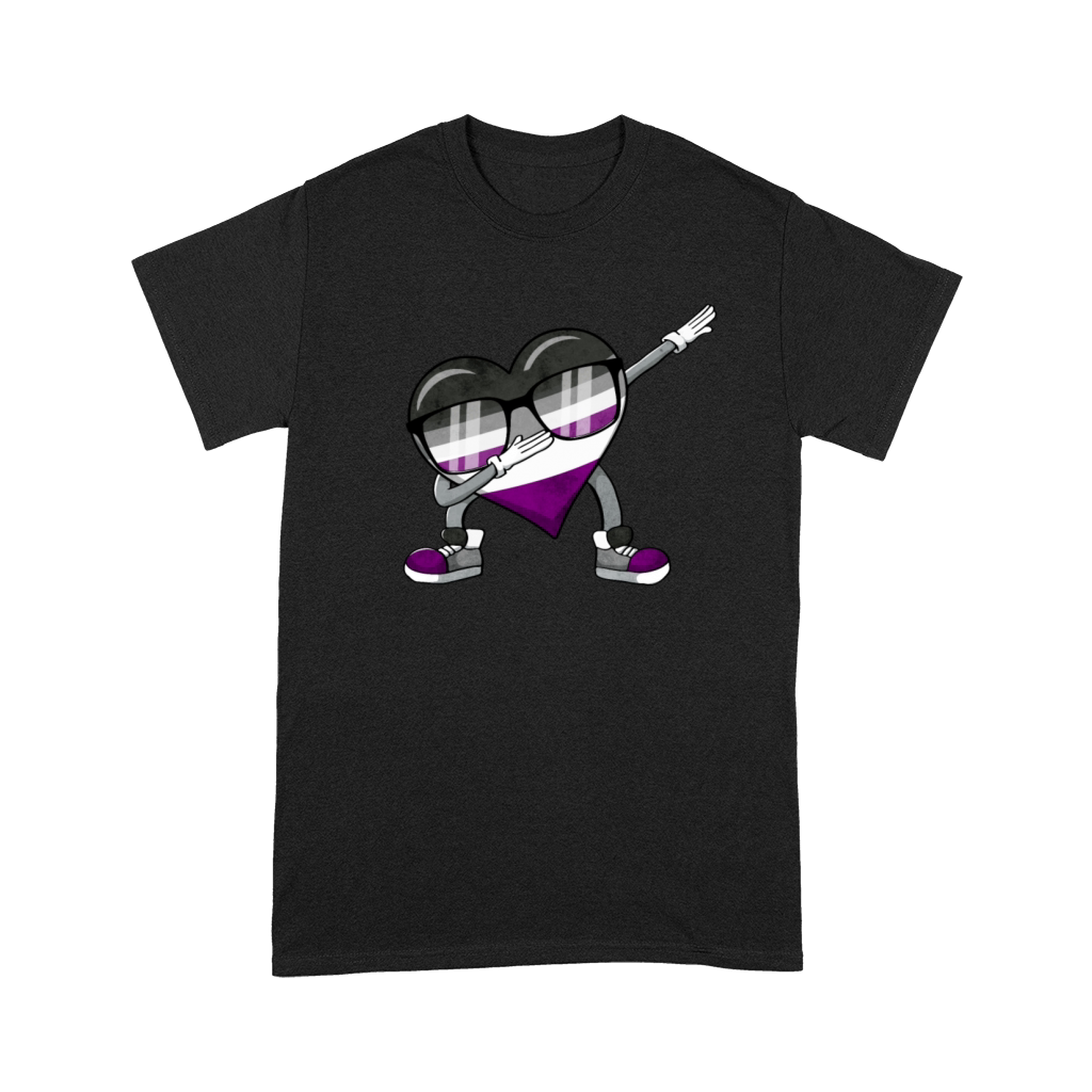 Asexual Pride Ace Flag Dabbing Heart Sublte LGBTQ Premium T-shirt