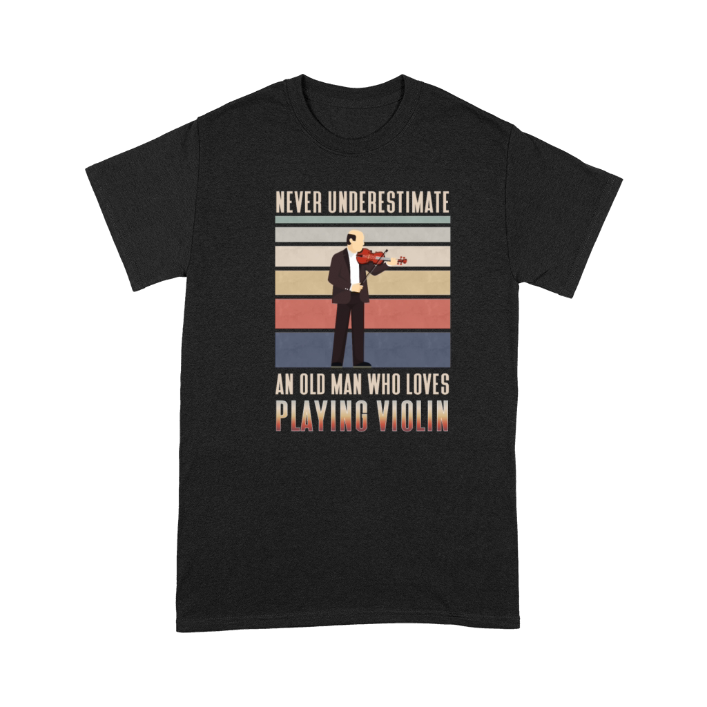 Never underestimate old man who love Playin Violin Premium T-shirt
