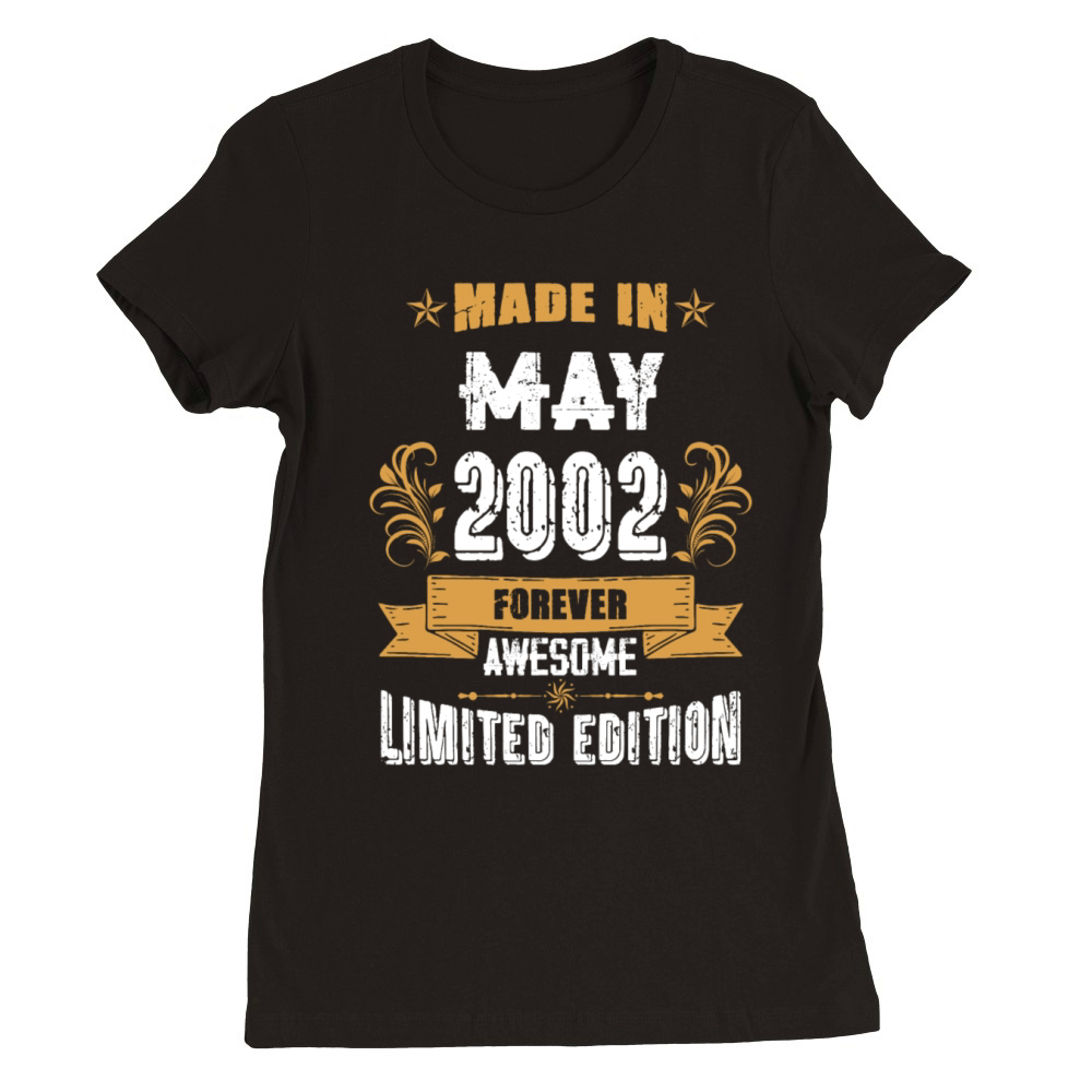 May 2002 Vintage Birthday Present Premium Womens Crewneck T-shirt