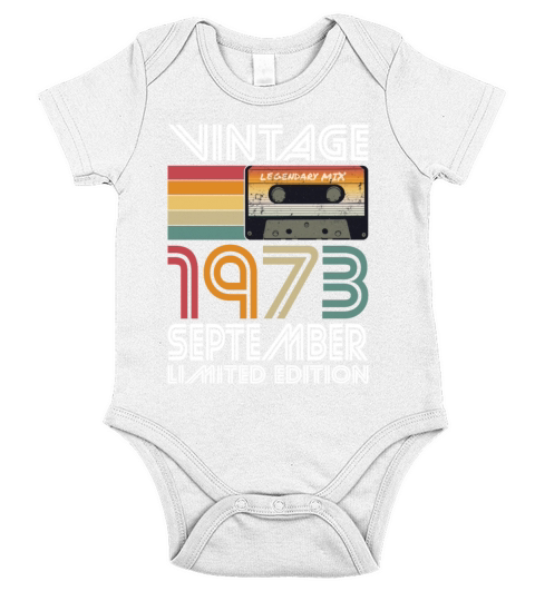 50th birthday september 1973 vintage 1973 Short Sleeve Baby One-Piece