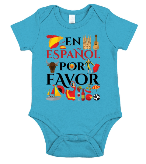 Cute En Espanol Por Favor Spanish Teacher Short Sleeve Baby One-Piece