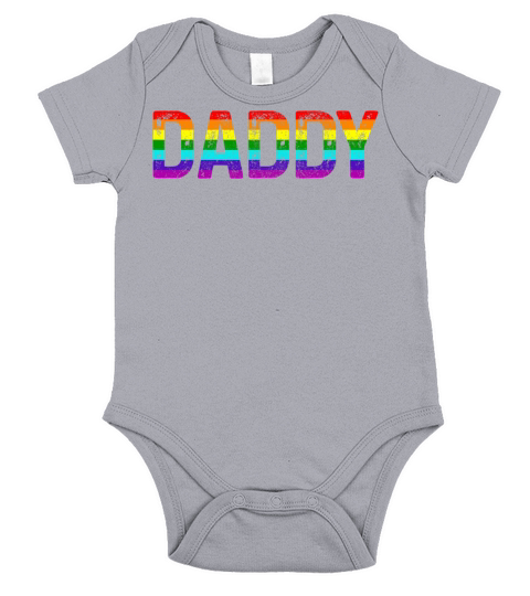 Daddy Gay Pride Month LGBTQ Fathers Day Rainbow Short Sleeve Baby One-Piece