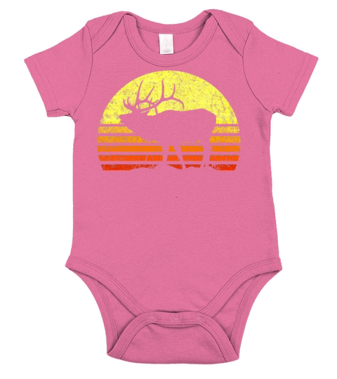 Elk Hunter Dad Vintage Retro Sun Bow Hunting Short Sleeve Baby One-Piece