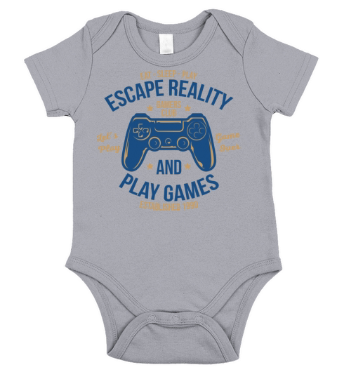 Escape Reality Play Games Gambling Gamer Short Sleeve Baby One-Piece