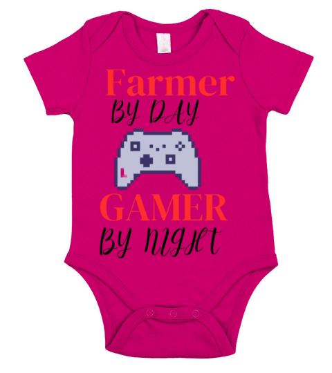farmer by day gamer by night Short Sleeve Baby One-Piece