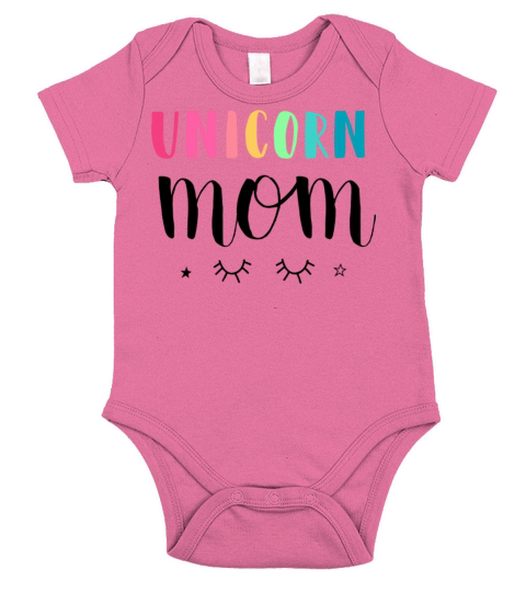 Mom Quotes With Unicorn Design Short Sleeve Baby One-Piece