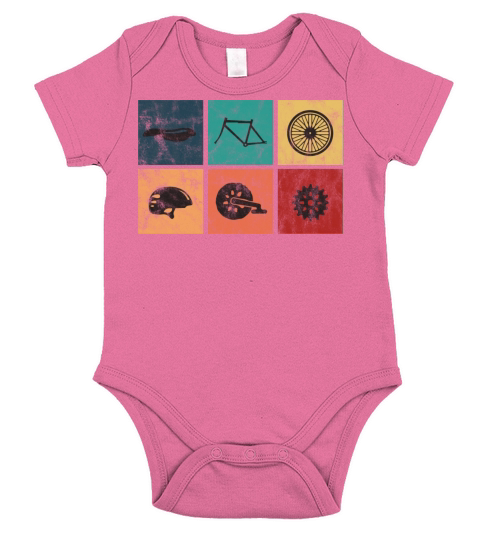 Vintage Bicycle Parts Short Sleeve Baby One-Piece