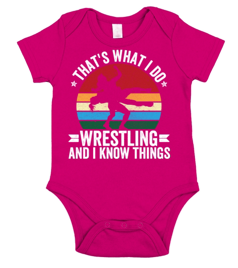 Vintage Wrestling Girl Funny Quote Short Sleeve Baby One-Piece