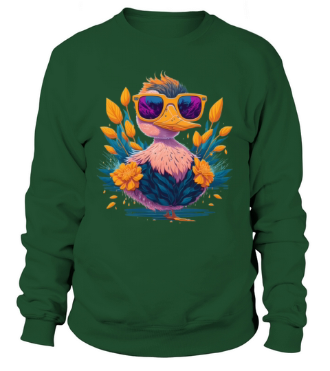 Funny Duck and Sunglasses Sweatshirt Unisex
