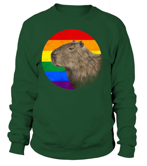 Gay Pride Rainbow Flag Capybara Sublte LGBTQ Sweatshirt Unisex