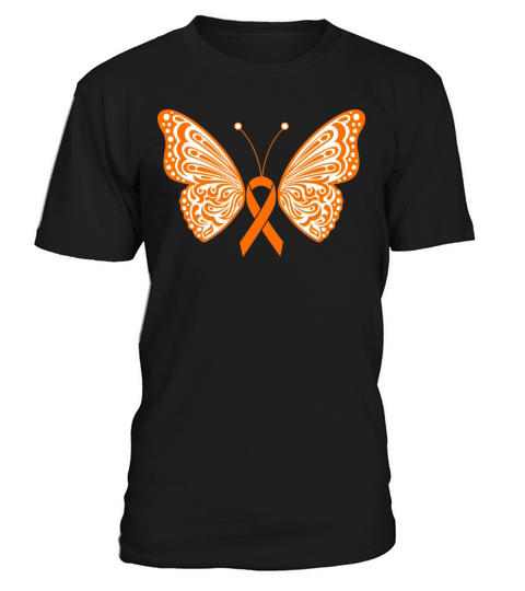 Leukemia Kidney Cancer Orange Ribbon Butterfly T-Shirt Unisex