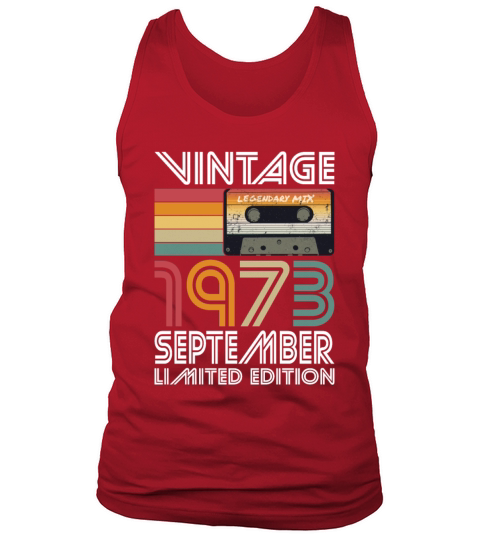 50th birthday september 1973 vintage 1973 Tank Top Unisex
