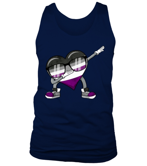 Asexual Pride Ace Flag Dabbing Heart Sublte LGBTQ Tank Top Unisex