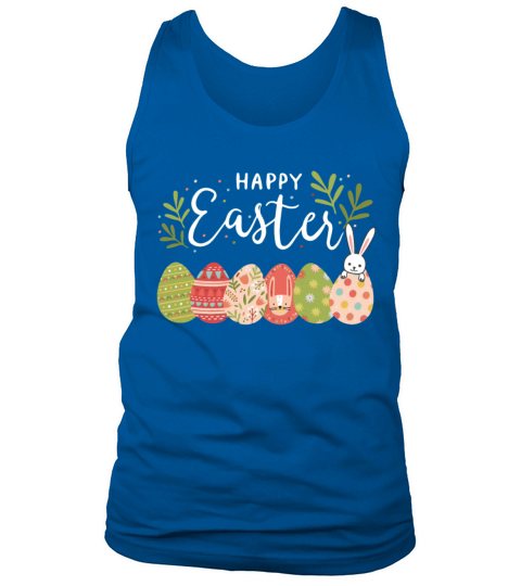 Happy Easter Spring Flowers Bunny Rabbit Egg Hunt Tank Top Unisex