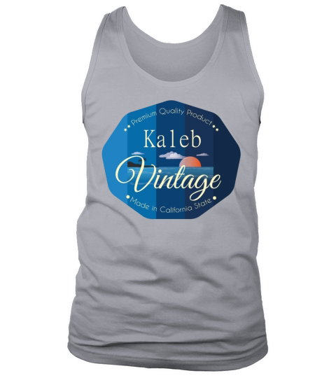 Kaleb First Name Vintage Blue Tank Top Unisex