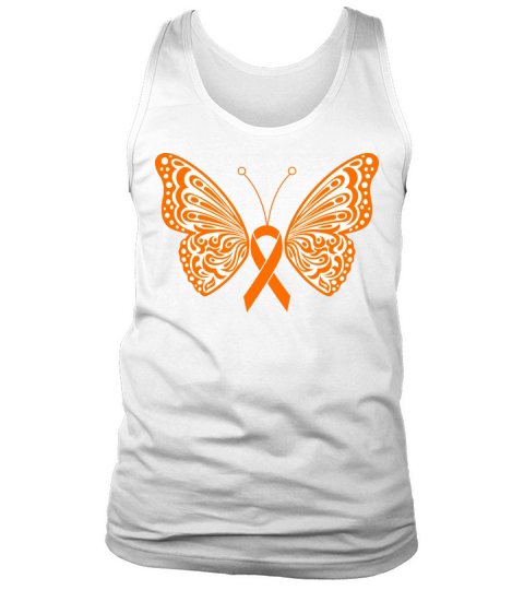 Leukemia Kidney Cancer Orange Ribbon Butterfly Tank Top Unisex