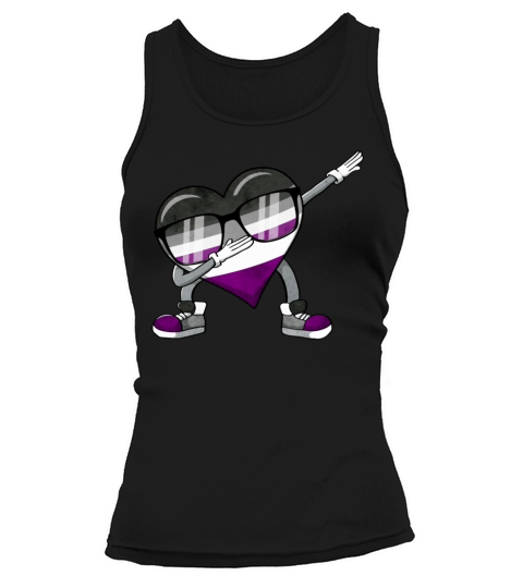 Asexual Pride Ace Flag Dabbing Heart Sublte LGBTQ Tank top Woman