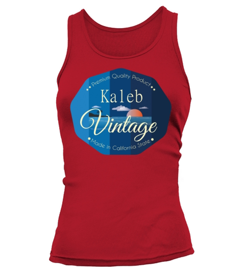 Kaleb First Name Vintage Blue Tank top Woman