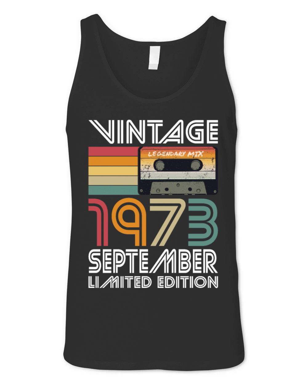 50th birthday september 1973 vintage 1973 Unisex Jersey Tank
