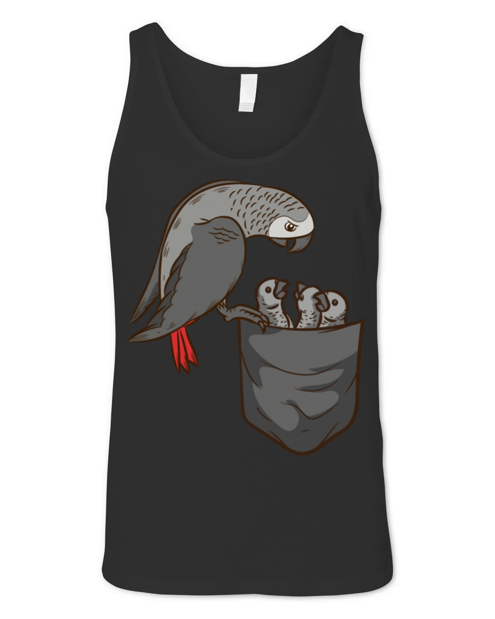African Grey Parrot Gift Women Bird African Grey Unisex Jersey Tank
