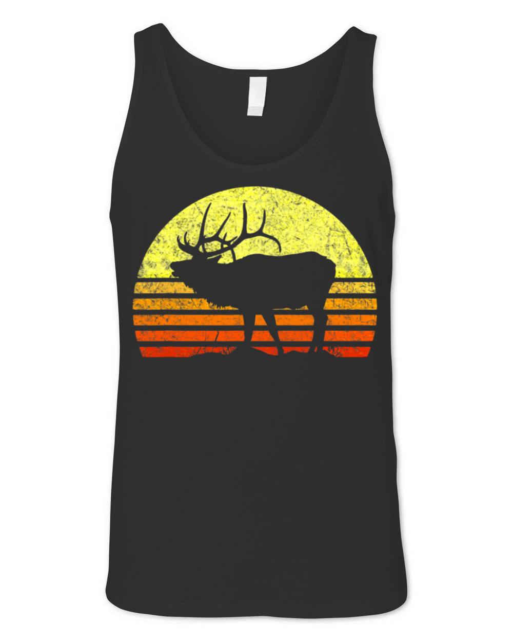 Elk Hunter Dad Vintage Retro Sun Bow Hunting Unisex Jersey Tank