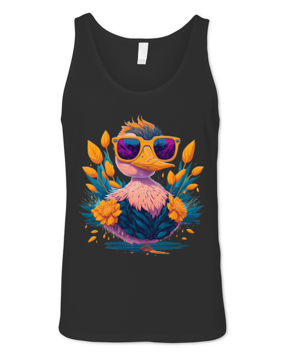 Funny Duck and Sunglasses Unisex Jersey Tank
