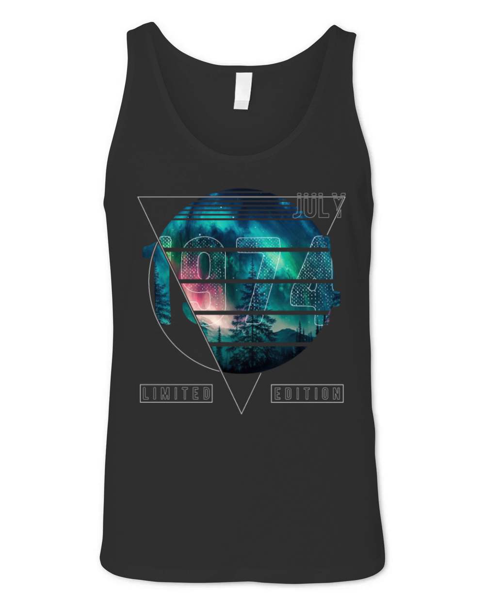 Limited Edition 1974 July Birthday Polar Lights Unisex Jersey Tank