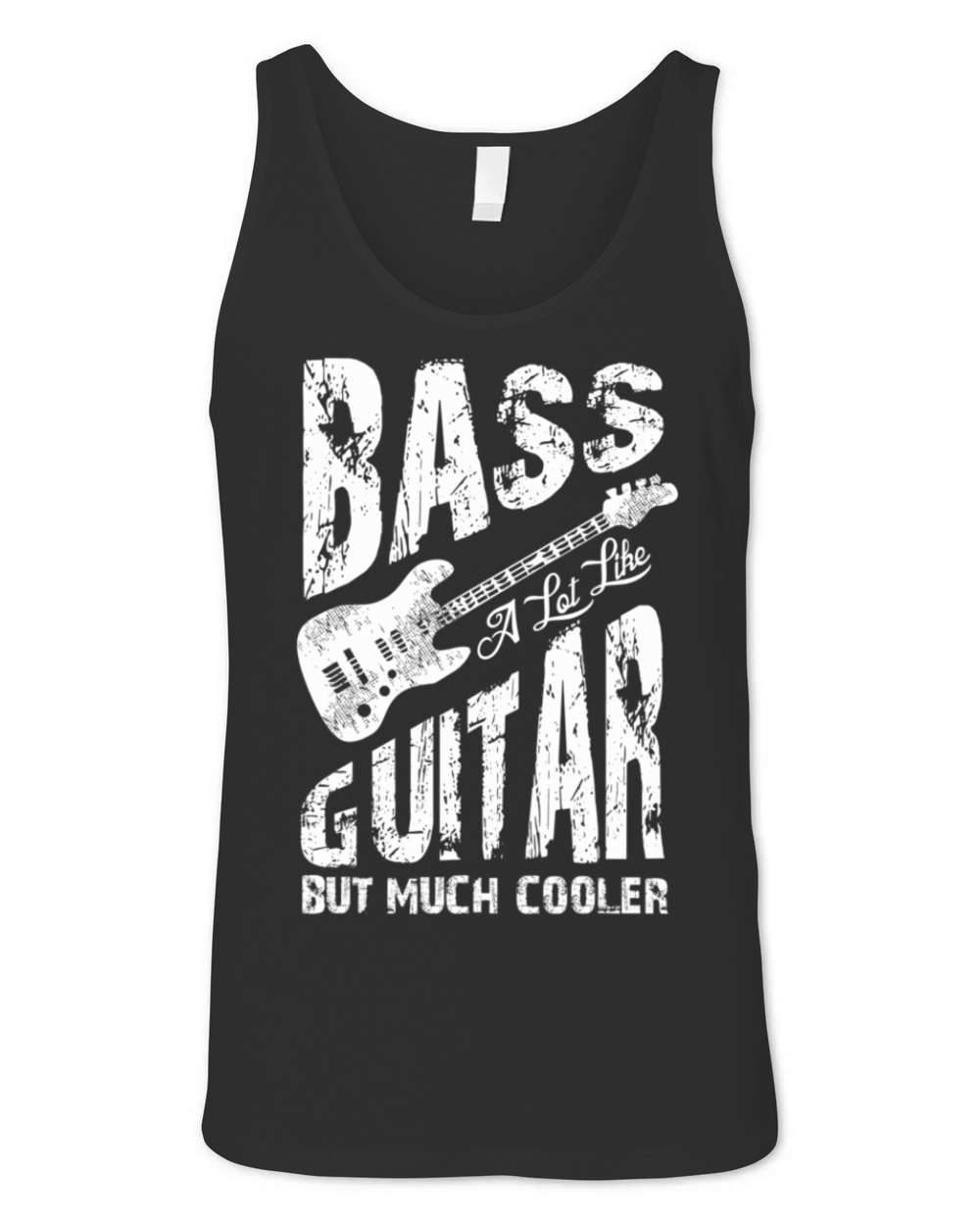 Vintage Distressed Bass A Lot Like Guitar But Unisex Jersey Tank