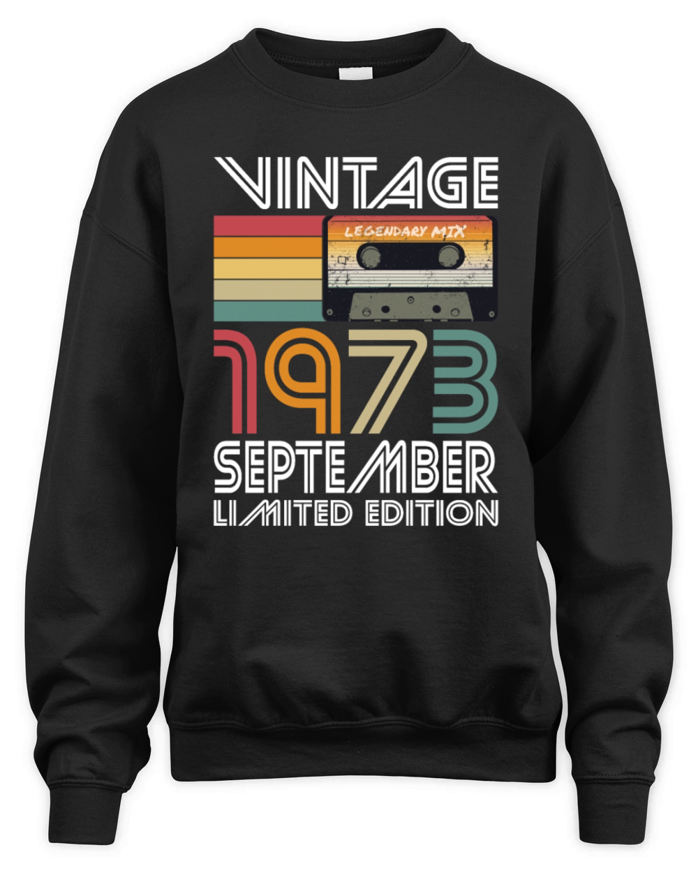 50th birthday september 1973 vintage 1973 Unisex Premium Crewneck Sweatshirt
