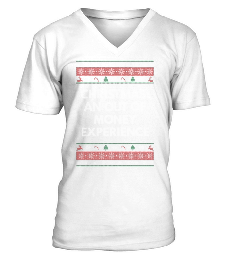Christmas an Out of Money Experience Xmas Shopping V-Neck T-shirt
