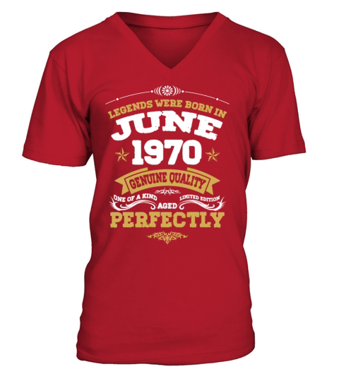 Vintage Aged To Perfection June 1970 V-Neck T-shirt