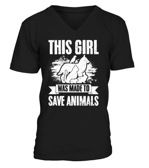 Vintage Veterinary Staff This Girl Was Made To V-Neck T-shirt