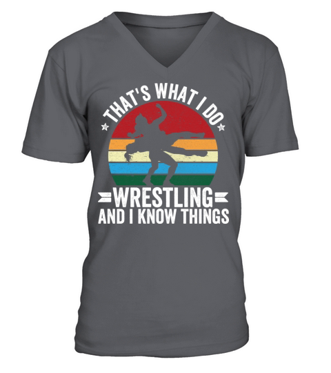 Vintage Wrestling Girl Funny Quote V-Neck T-shirt
