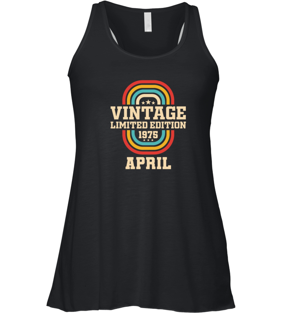 48th birthday April vintage 1975 vintage Women's Flowy Tank Top