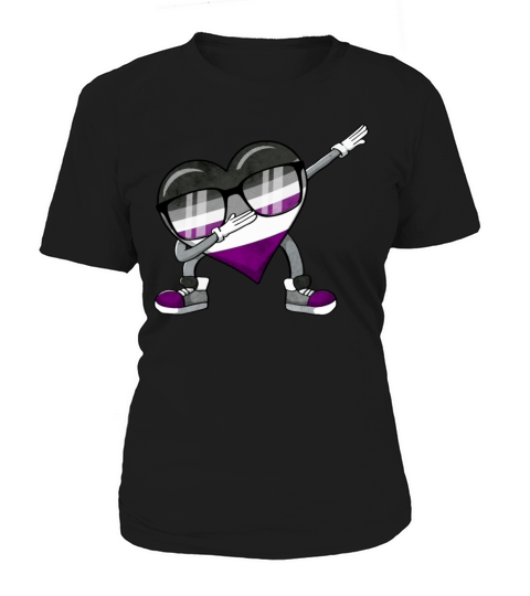 Asexual Pride Ace Flag Dabbing Heart Sublte LGBTQ Women's T-Shirt