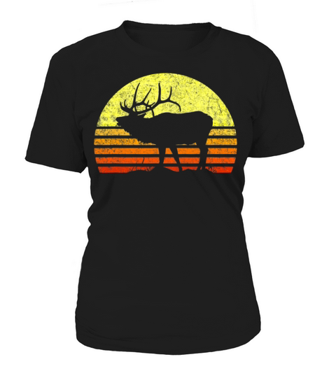 Elk Hunter Dad Vintage Retro Sun Bow Hunting Women's T-Shirt
