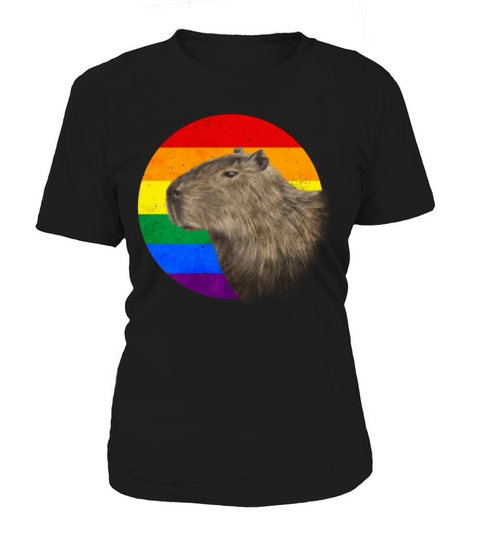 Gay Pride Rainbow Flag Capybara Sublte LGBTQ Women's T-Shirt