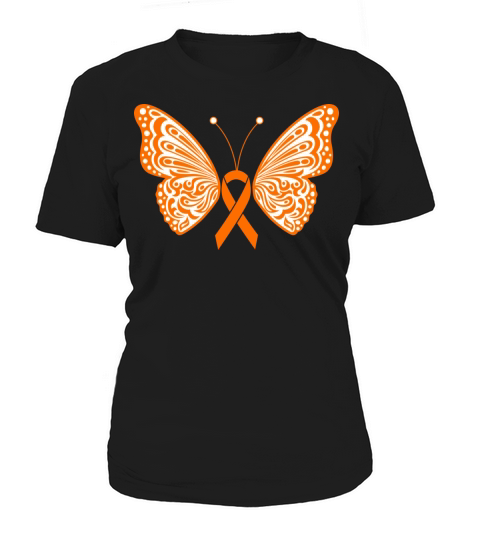 Leukemia Kidney Cancer Orange Ribbon Butterfly Women's T-Shirt