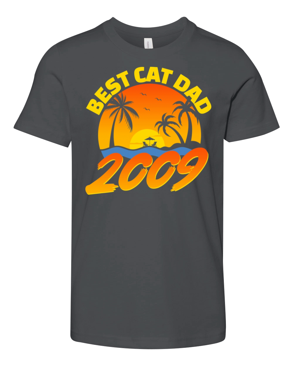 Best Cat Dad 2009 Fathers Day Gifts Youth Unisex Jersey Tee