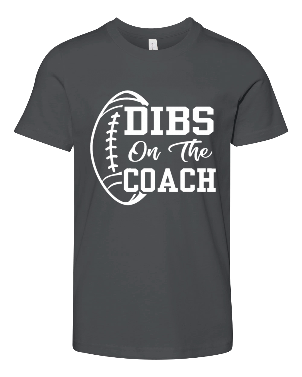 Dibs On The Coach Funny Football Vintage Coaching Youth Unisex Jersey Tee