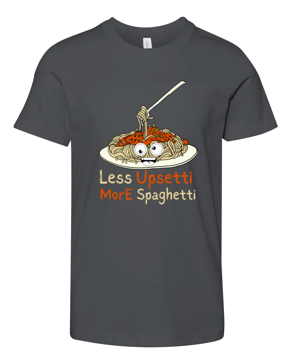less upsetti more spaghetti Youth Unisex Jersey Tee