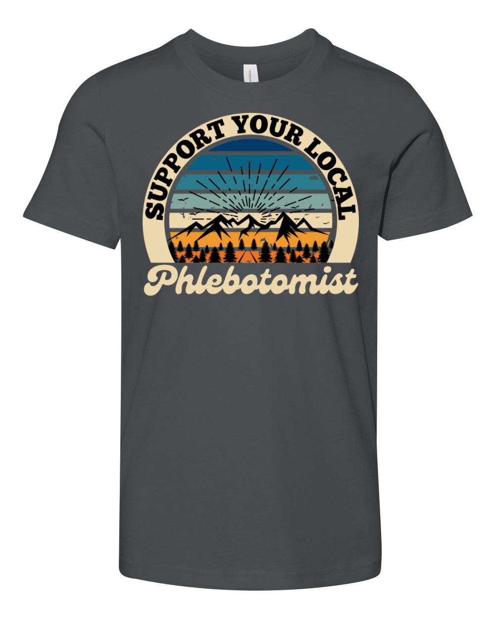 Support Your Local Phlebotomist Retro Vintage Youth Unisex Jersey Tee